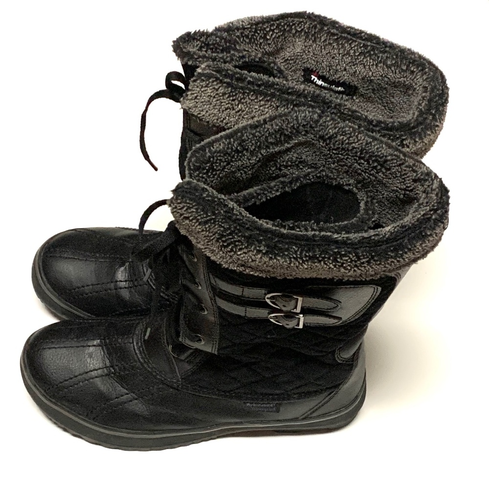 Sketchers Women’s Black Waterproof Thinsulate insulated Boots Size 10